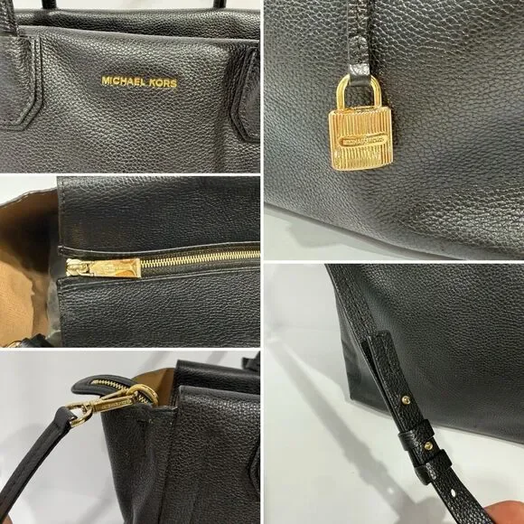 Michael Kors Studio Mercer Large Black Leather Satchel